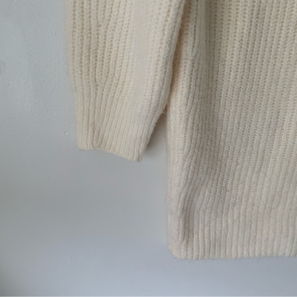 EXPRESS Sweater Shift Dress Knit Mock Neck Long Sleeve Ivory XS - Picture 7 of 12